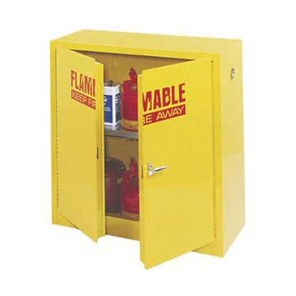 Global Industrial Flammable Liquid Cabinet, 30 Gallon, Manual Close Double Door, 43W x 18D x 44H 116053 - main